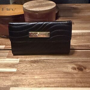 Max Studio Black Wallet with Gold Detail